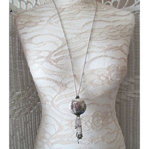 NWT Brighton Long Silvertone Boho Tassel Necklace